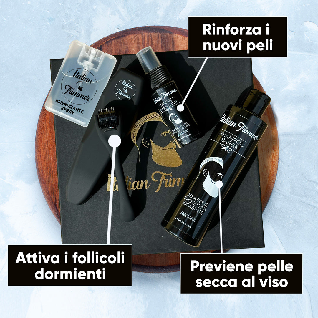 Beard Booster Kit per la crescita della barba Italian Trimmer